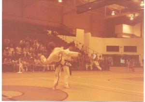 Author with Mr Sabree student "Veeji" performing Step Sparring for a small crowd